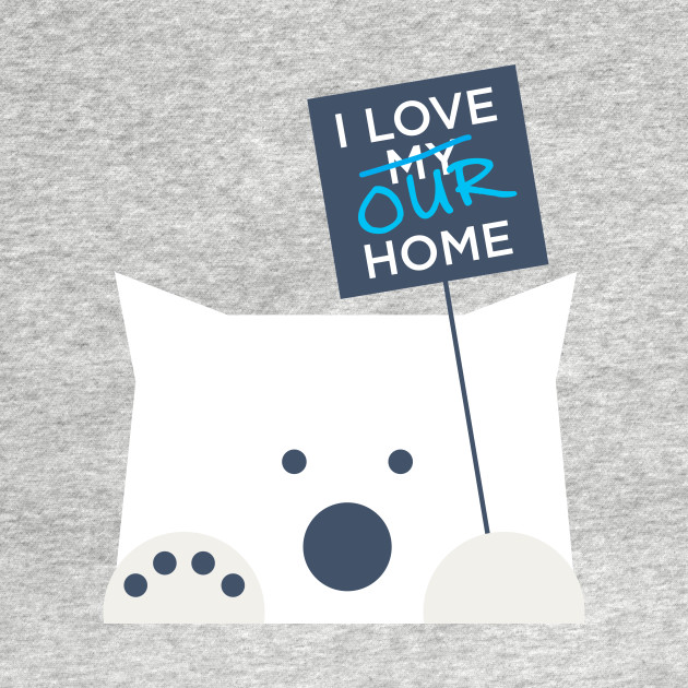 I Love Our Home (Polar Bear Strike), White Ink by ABKS